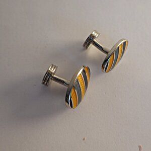 Charles Tyrwhitt Oval enamel cuff links EUC